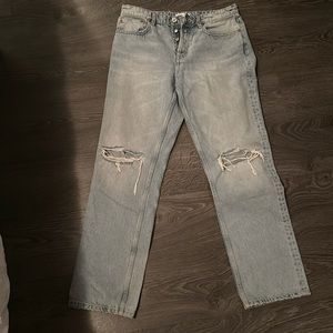 Zara straight Distressed Jeans- Size 10